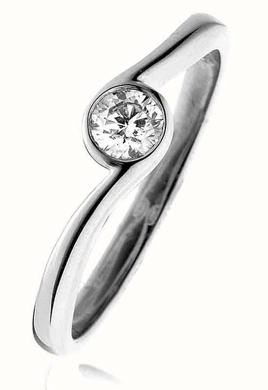 Twist solitaire engagement ring hot sale