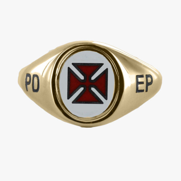 Gold Knights Templar PD EP Masonic Ring – Fixed Head - Hamilton & Lewis Jewellery