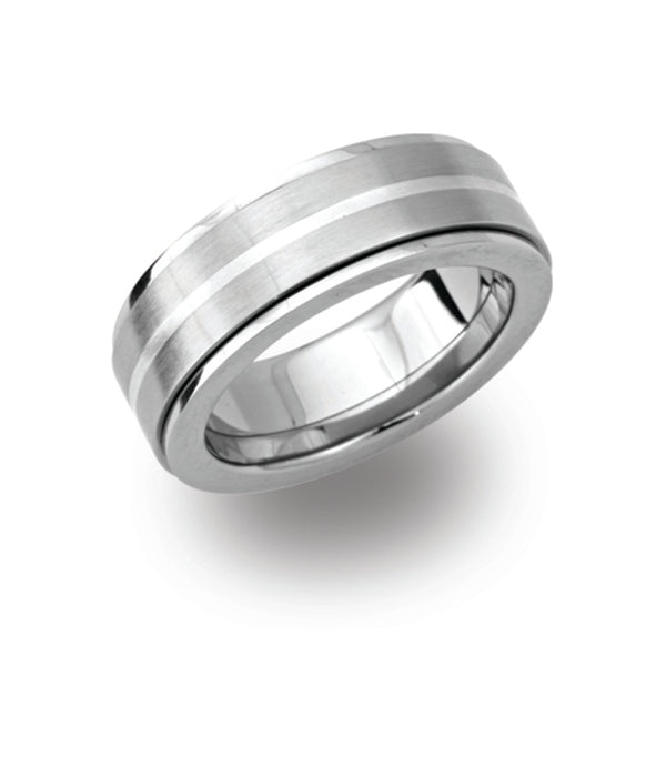 Unique & Co Steel Ring R9122 - Hamilton & Lewis Jewellery