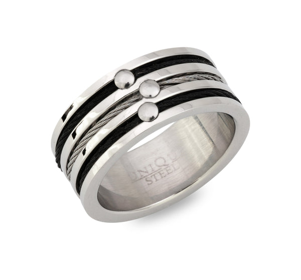 Unique & Co Steel Ring R9175 - Hamilton & Lewis Jewellery