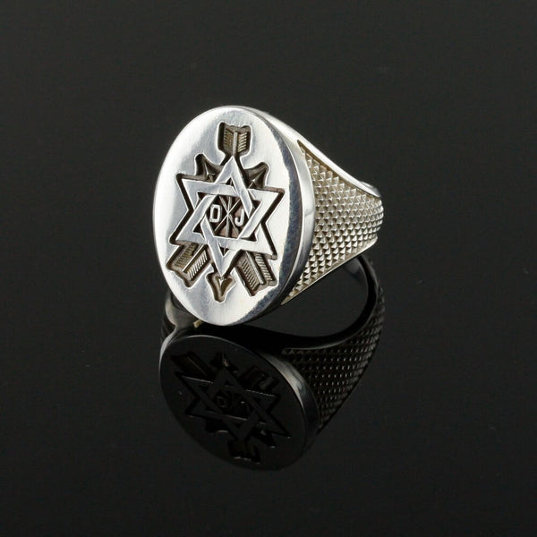 Order of the Secret Monitor Solid Silver Masonic Ring - Hamilton & Lewis Jewellery