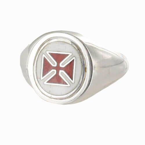 Reversible Solid Silver Knights Templar Masonic Ring - Hamilton & Lewis Jewellery