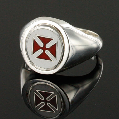 Reversible Solid Silver Knights Templar Masonic Ring - Hamilton & Lewis Jewellery