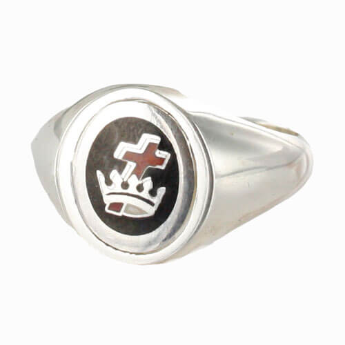 Reversible Solid Silver Royal Black Preceptory Masonic Ring - Hamilton & Lewis Jewellery
