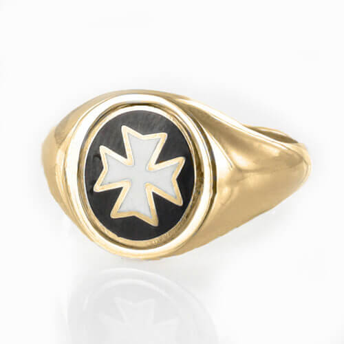 Reversible 9ct Gold Knights of Malta Masonic Ring - Hamilton & Lewis Jewellery