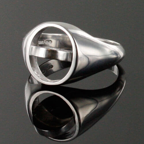 Black Reversible Solid Silver Square and Compass with G Masonic Ring - Hamilton & Lewis Jewellery