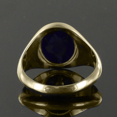 Blue Reversible 9ct Gold Square and Compass Masonic Ring - Hamilton & Lewis Jewellery