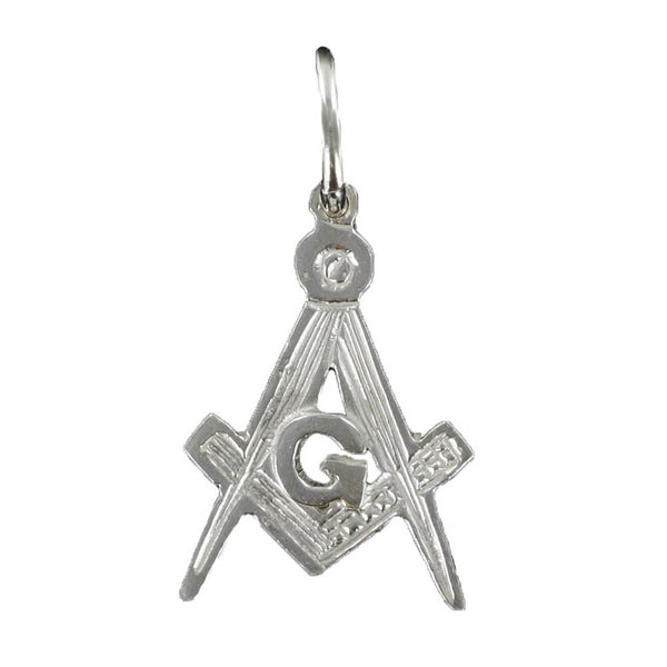 Hallmarked Solid Silver Masonic Square And Compass Pendant - Hamilton & Lewis Jewellery