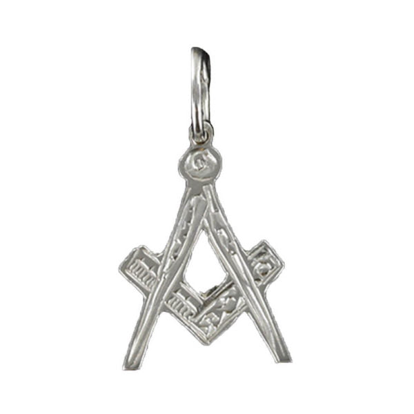 Hallmarked Solid Silver Masonic Square And Compass Pendant - Hamilton & Lewis Jewellery