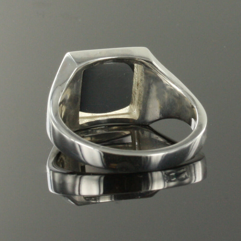Black Reversible Square Head Solid Silver Square and Compass with G Masonic Ring - Hamilton & Lewis Jewellery
