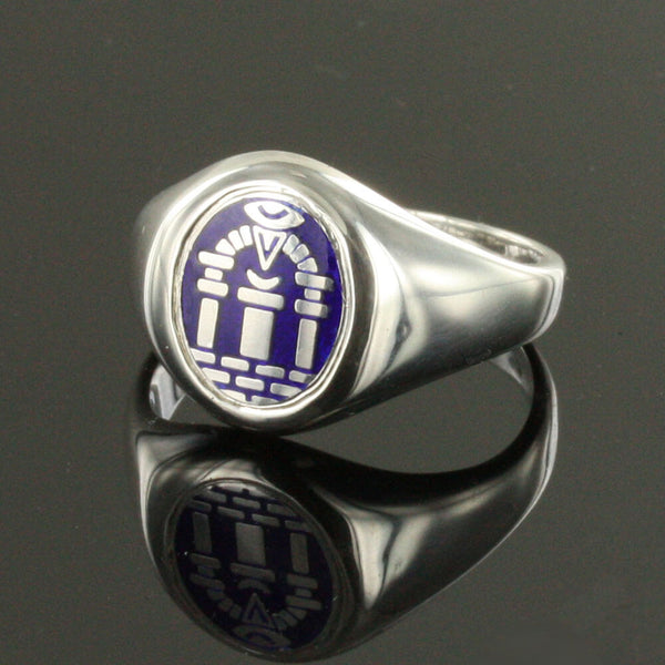 Solid Silver Royal Arch Masonic Ring (Blue)- Fixed Head - Hamilton & Lewis Jewellery