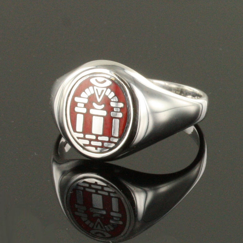 Solid Silver Royal Arch Masonic Ring (Red)- Fixed Head - Hamilton & Lewis Jewellery