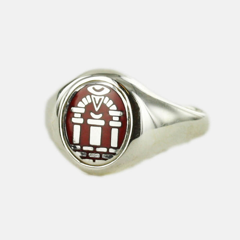 Solid Silver Royal Arch Masonic Ring (Red)- Fixed Head - Hamilton & Lewis Jewellery
