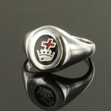 Solid Silver Royal Black Preceptory Masonic Ring- Fixed Head - Hamilton & Lewis Jewellery