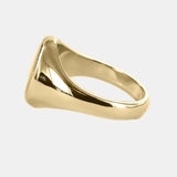 Gold Square And Compass Oval Head Masonic Ring (Red)- Fixed Head - Hamilton & Lewis Jewellery