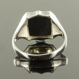 Black Reversible Shield Head Solid Silver Square and Compass Masonic Ring - Hamilton & Lewis Jewellery