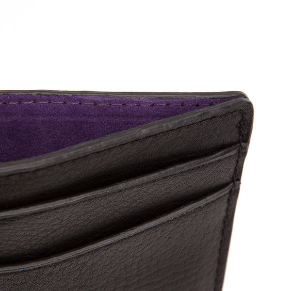 Wolf Blake Black/Purple Leather Card Wallet 306028 - Hamilton & Lewis Jewellery