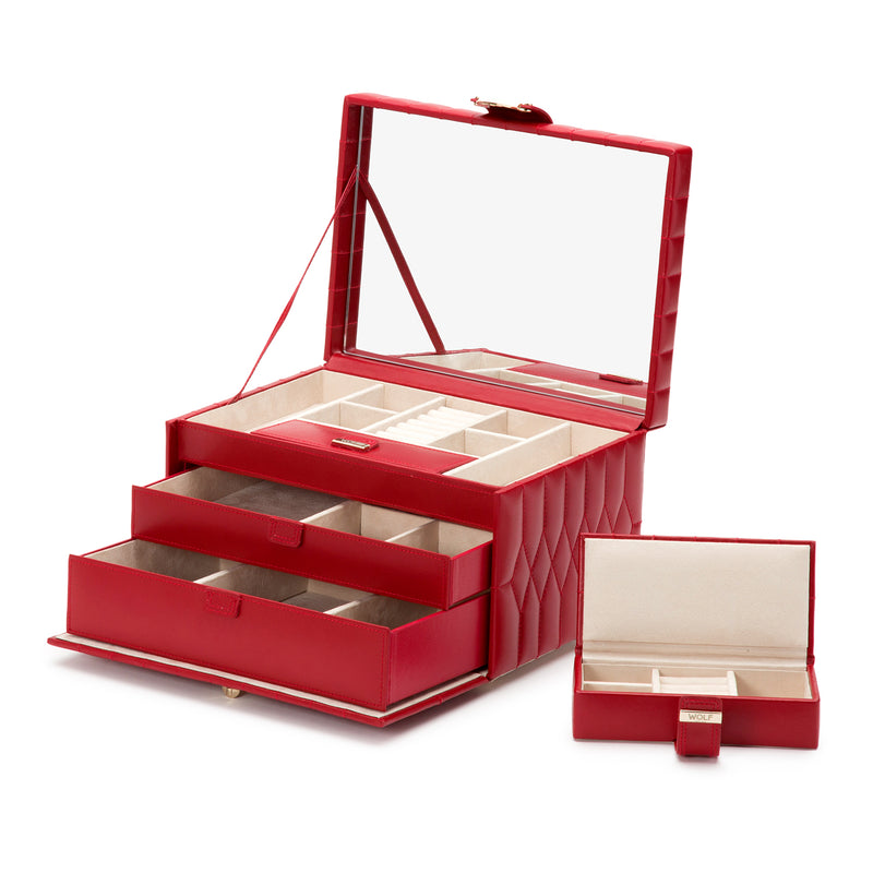 Wolf Red Caroline Medium Jewellery Box 329772 - Hamilton & Lewis Jewellery