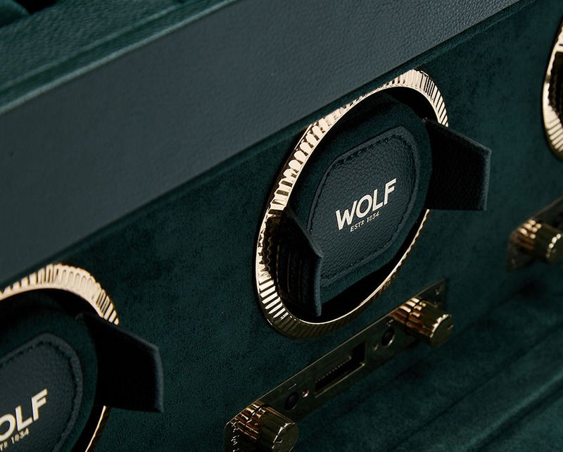 Wolf Triple British Racing Green Winder with Storage 792341 - Hamilton & Lewis Jewellery