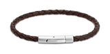 Unique & Co Dark Brown Leather Bracelet A41DB - Hamilton & Lewis Jewellery