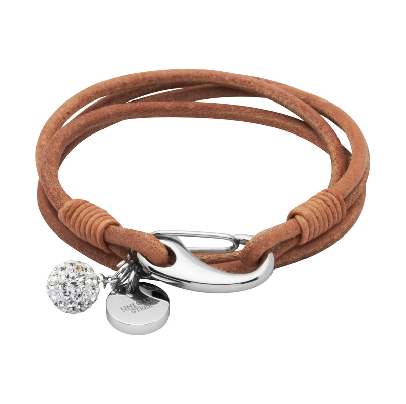Unique & Co Ladies Natural Leather Bracelet B152NA - Hamilton & Lewis Jewellery