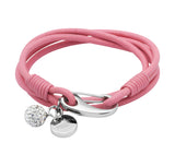 Unique & Co Ladies Pink Leather Bracelet B152PI - Hamilton & Lewis Jewellery
