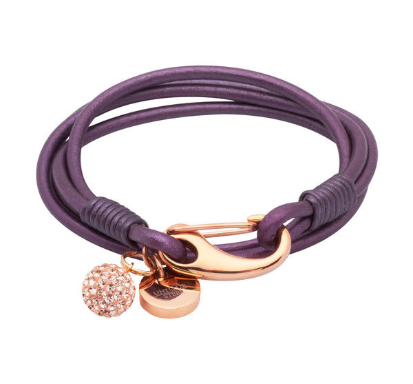 Unique & Co Ladies Berry Leather Bracelet B153BE - Hamilton & Lewis Jewellery