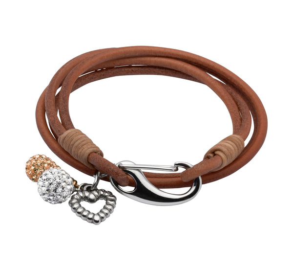 Unique & Co Ladies Natural Leather Bracelet B159NA - Hamilton & Lewis Jewellery
