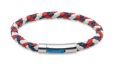 Unique & Co Red, White and Blue Leather Bracelet B170GBR - Hamilton & Lewis Jewellery