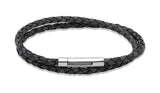 Unique & Co Antique Black Leather Bracelet B171ABL - Hamilton & Lewis Jewellery