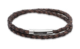 Unique & Co Antique Dark Brown Leather Bracelet B171ADB - Hamilton & Lewis Jewellery