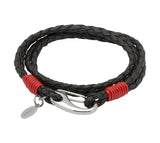 Unique & Co Ladies Black Leather Bracelet B194BL - Hamilton & Lewis Jewellery