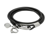 Unique & Co Ladies Black Leather Bracelet B199WH - Hamilton & Lewis Jewellery