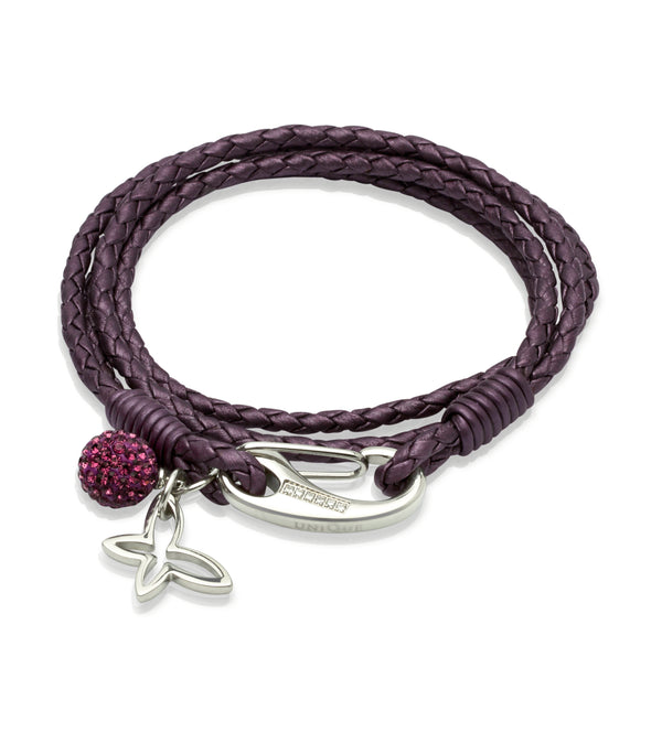 Unique & Co Ladies Berry Leather Bracelet B213BE - Hamilton & Lewis Jewellery