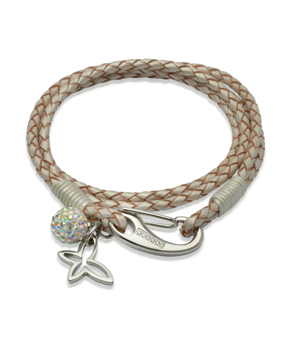 Unique & Co Ladies Pearl Leather Bracelet B213PE - Hamilton & Lewis Jewellery