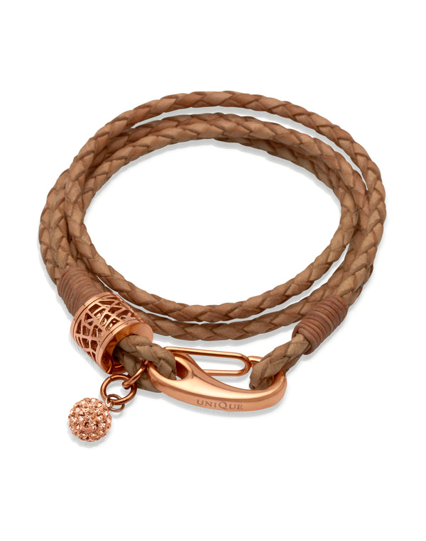 Unique & Co Ladies Natural Leather Bracelet B218NA - Hamilton & Lewis Jewellery