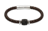 Unique & Co Antique Dark Brown Leather Bracelet B248ADB - Hamilton & Lewis Jewellery
