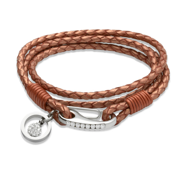 Unique & Co Ladies Copper Leather Bracelet B256CO - Hamilton & Lewis Jewellery