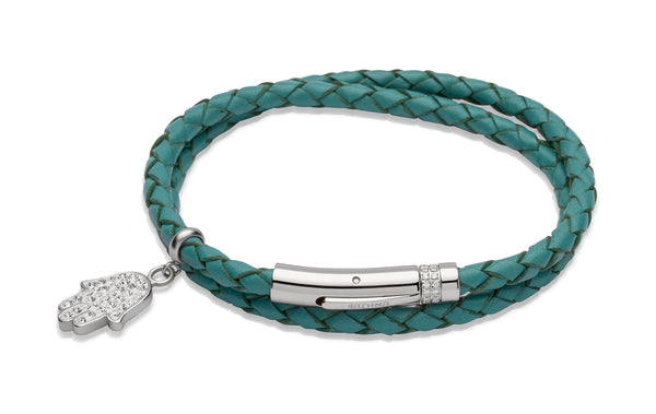 Unique & Co Ladies Turquoise Leather Bracelet B263TR - Hamilton & Lewis Jewellery