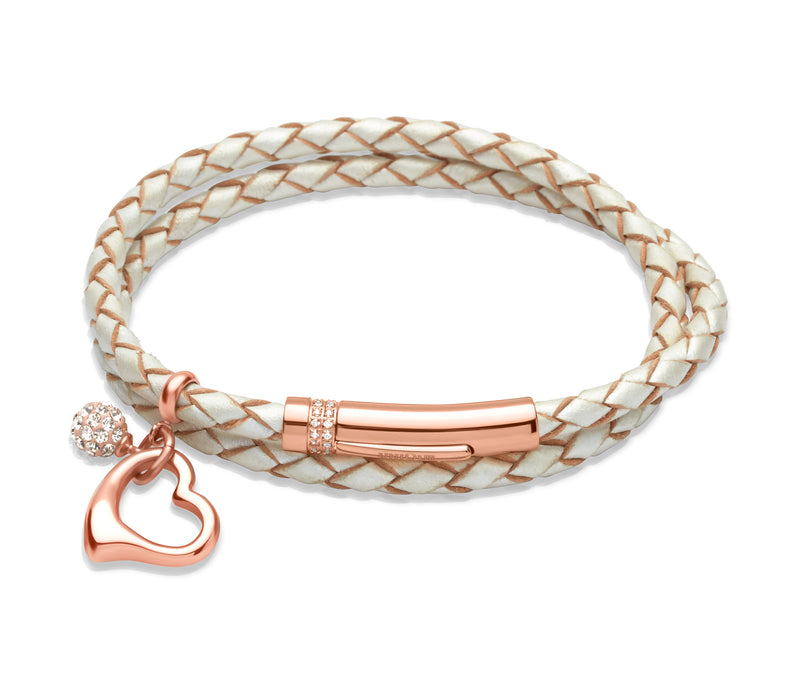 Unique & Co Ladies Pearl Leather Bracelet B265PE - Hamilton & Lewis Jewellery