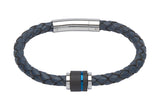 Unique & Co Blue Leather Bracelet B276BLUE - Hamilton & Lewis Jewellery