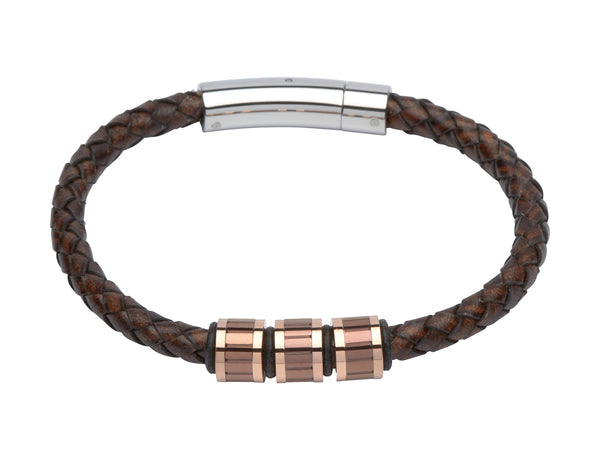 Unique & Co Antique Dark Brown Leather Bracelet B278ADB - Hamilton & Lewis Jewellery