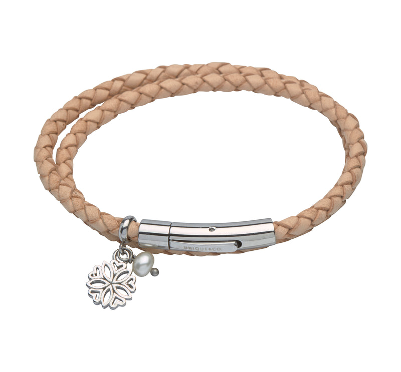 Unique & Co Ladies Natural Leather Bracelet B310NA - Hamilton & Lewis Jewellery