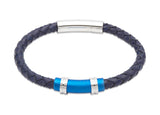 Unique & Co Blue Leather Bracelet B318BLUE - Hamilton & Lewis Jewellery