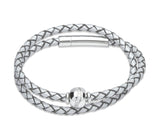 Unique & Co Ladies Luminous Silver Leather Bracelet B338LS - Hamilton & Lewis Jewellery