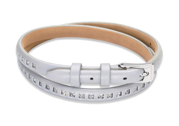 Unique & Co Ladies Dark Pearl Leather Bracelet B342DP - Hamilton & Lewis Jewellery