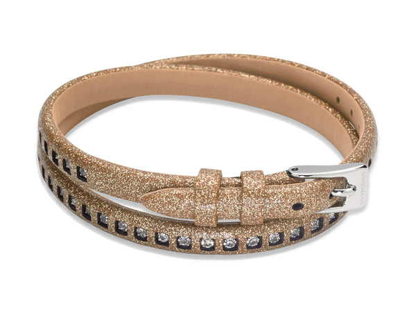 Unique & Co Ladies Gold Leather Bracelet B342GO - Hamilton & Lewis Jewellery