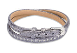 Unique & Co Ladies Silver Leather Bracelet B342SS - Hamilton & Lewis Jewellery
