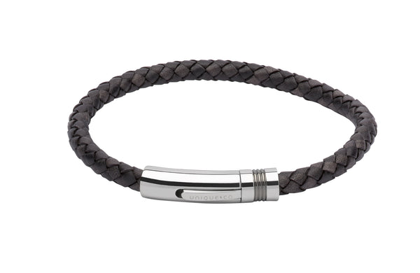 Unique & Co Antique Black Leather Bracelet B345ABL - Hamilton & Lewis Jewellery