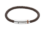 Unique & Co Dark Brown Leather Bracelet B345DB - Hamilton & Lewis Jewellery